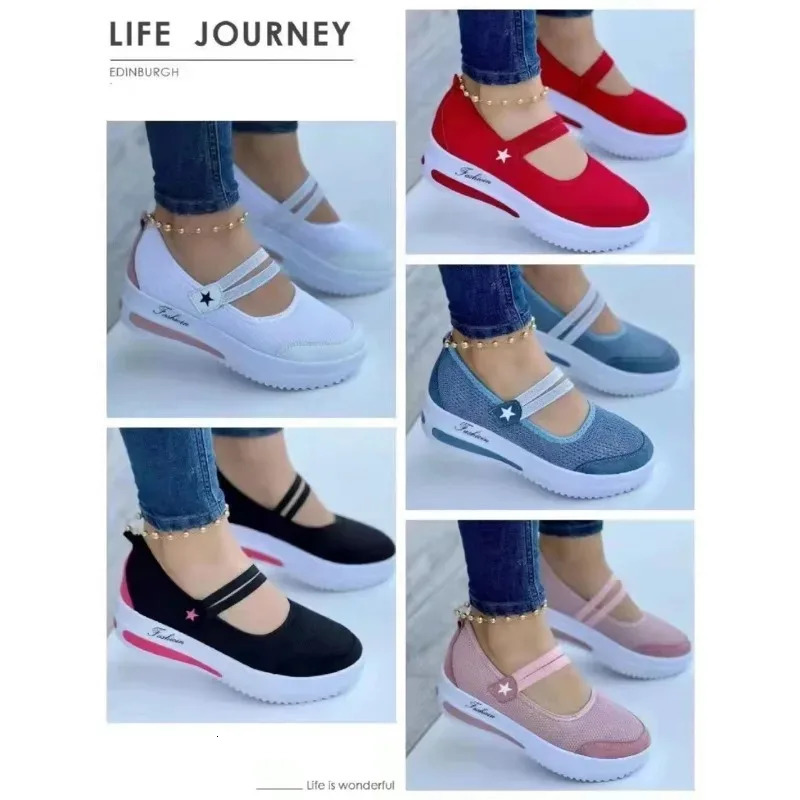 Comemore 2024 Mesh Breathable Womens Tennis Shoes Canvas Womens Casual Shoes Womens Sports Platform Sports Shoes Hollow Shoes 240611