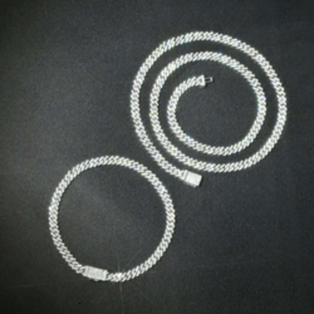 Fine Jewelry 6mm Moissanite 925 Sterling Silver Moissanite 18k Gold Chain Cuban Link Chain Mens and Womens Jewelry