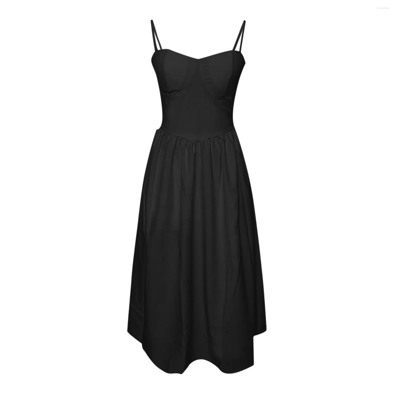 CNLONGBIDA Casual Dresses Sexy Corset Dress For Women Lace-Up Backless Homecoming Strap Sleeveless High Waist Black Party