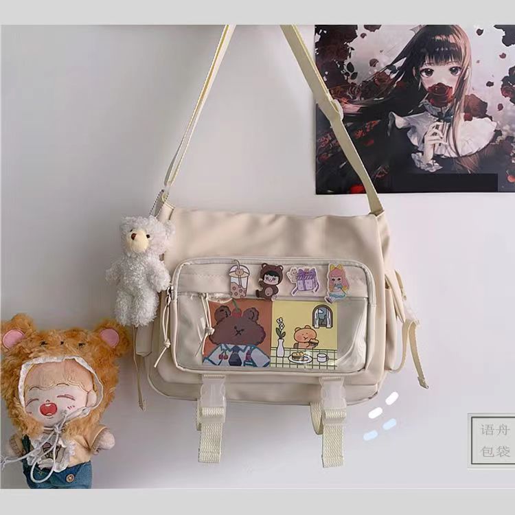 Designer Women's High end High Capacity Student Crossbody Canvas Bag Classic Versatile New Harajuku Solid Color Fashion Simple One Shoulder Tote 