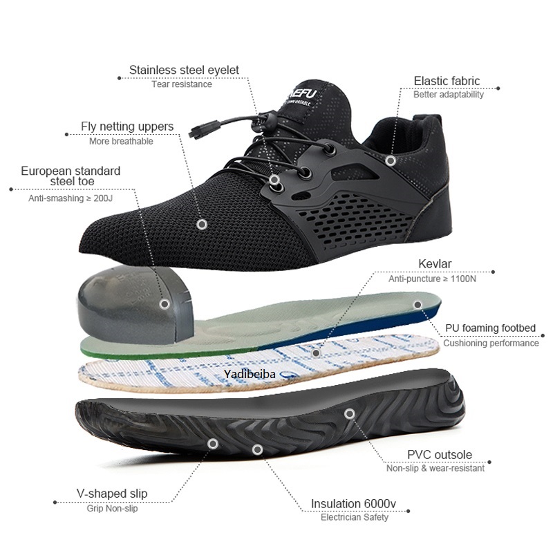 Autumn Lightweight Winter Men Women Safety Steel Toe Work Sneakers Boots Anti-Smashing Indestructible Shoes Man f300