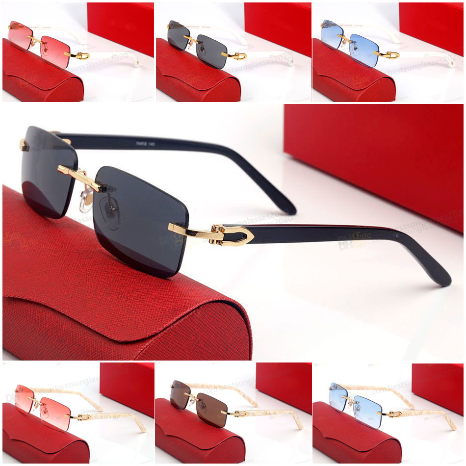 sunglasses for women designer glasses mens classic rimless square Leisure Luxury Rectangular GogglesMulticolor fashion frames sun glass With box eyeglasses