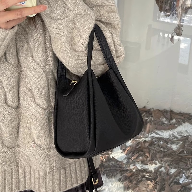 Retro Soft Noodle Vegetable Basket Bag Women's New Fashion Autumn and Winter Korean Little Tote Bag Versatile Crossbody Bag One Shoulder Bucket B