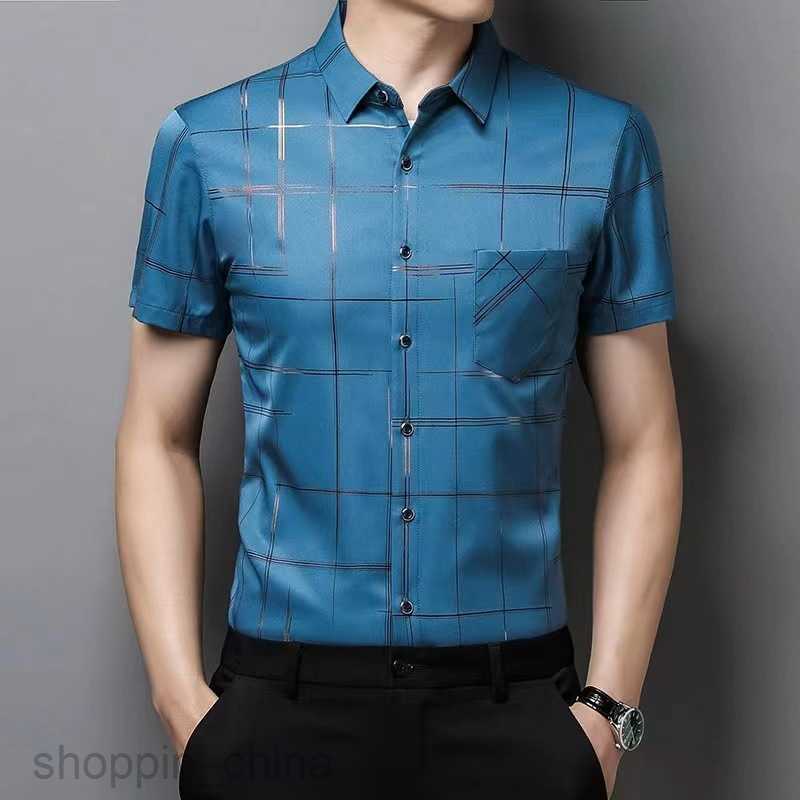 Men's Casual Shirts new product floral half sleeved men's shirt summer ice silk non ironing men's fashion short sleeved shirt lapel flo