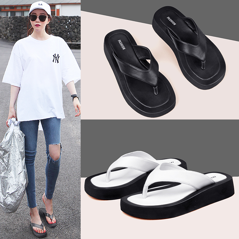 AIYUQI Women's Slippers Outdoor Summer New Genuine Leather Flip-flops Women Anti-skid Trend Pinch Beach Slides Ladies
