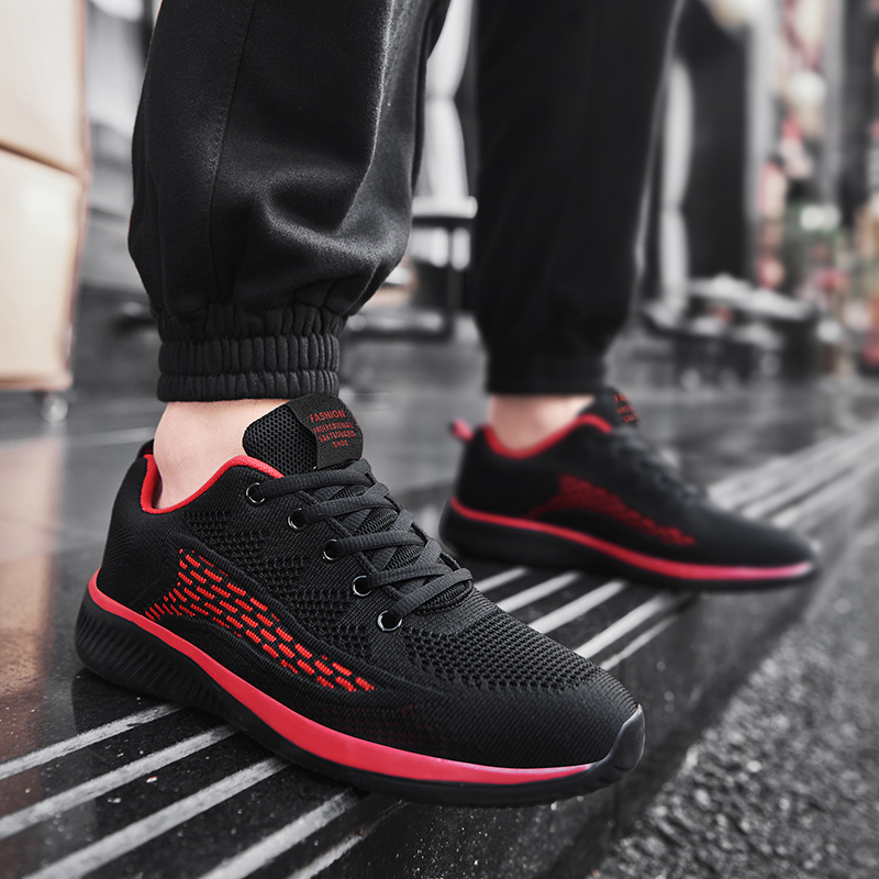 Big Size 46 Summer Mesh Men Shoes Lightweight Sneakers Breathable Casual Sneakers Flying Weaving Running Flats Walking