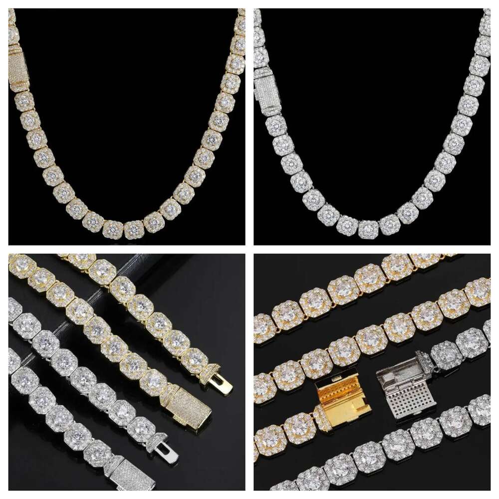 Hip Hop Style Women Men 925 Sterling Silver Accessories Moissanite Diamond Fine Jewelry Monaco Chain Miami Cuban Link Chain