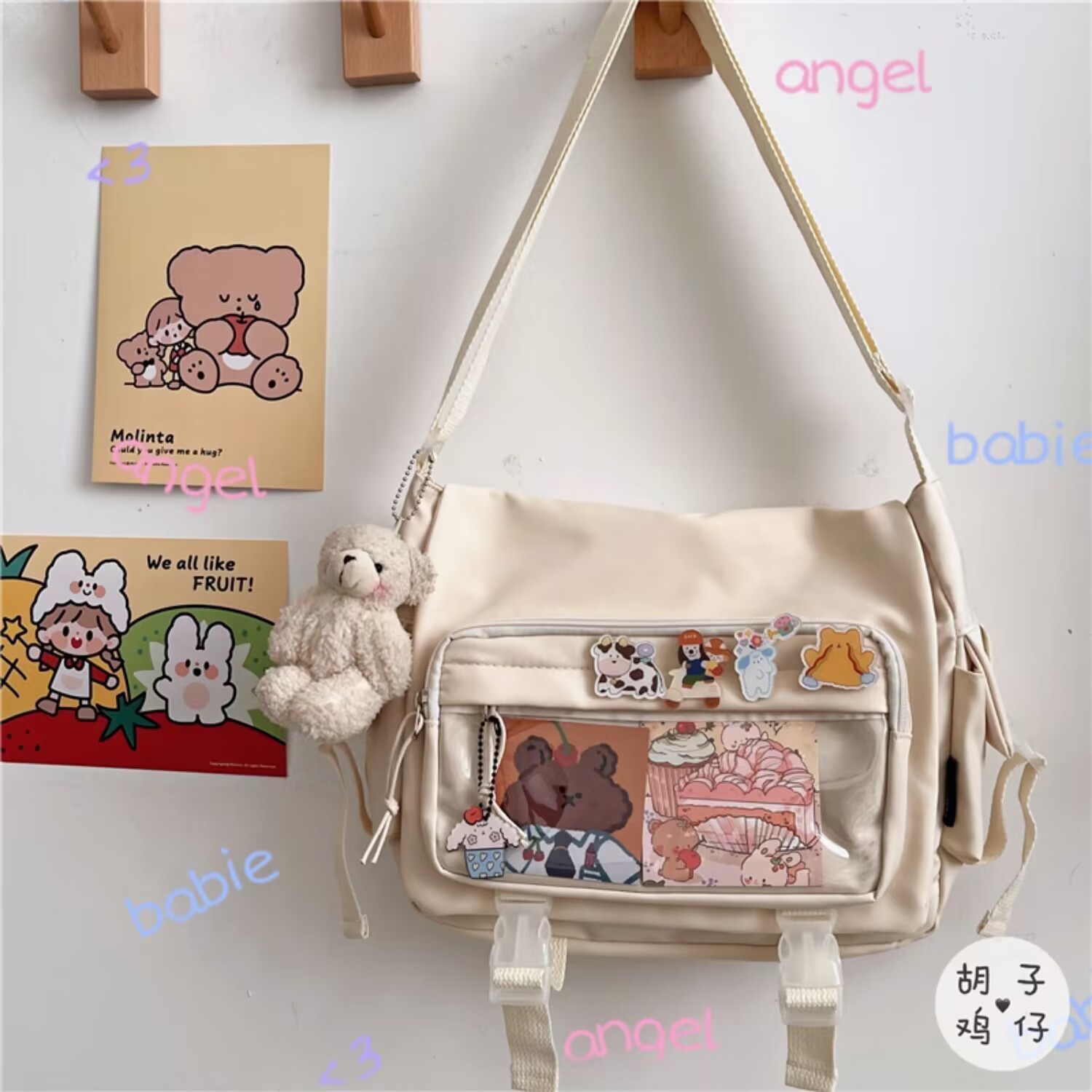 Designer Women's High end High Capacity Student Crossbody Canvas Bag Classic Versatile New Harajuku Solid Color Fashion Simple One Shoulder Tote 