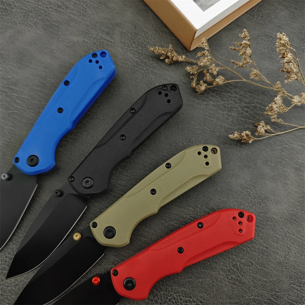 Made in the USA Made in the USA 8 Colors BM Mini Freek 565 Folding D2 Stonewashed Blade Nylon Fiber Handle Outdoor Military Combat Knife Self Defense 
