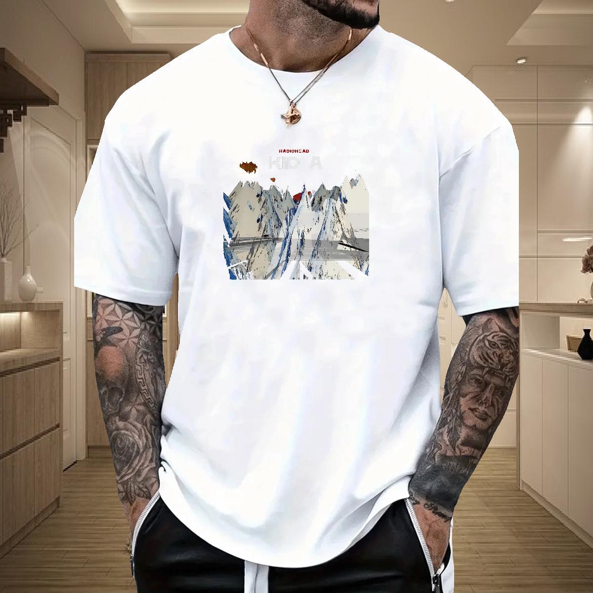 Loose Fit Mens Tshirts O-Neck Short Sleeve Cotton Anime Printing Street T-Shirts for Men Oversized S-3XL 2024 Polos