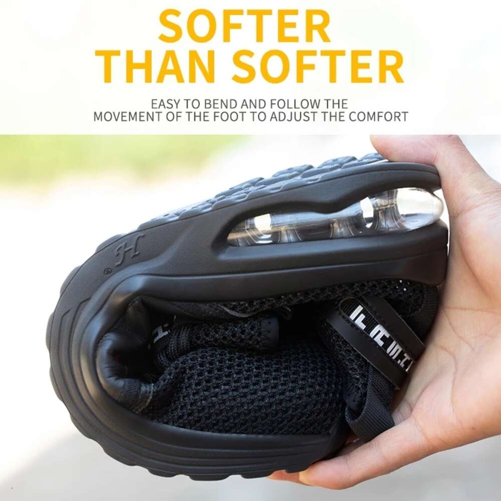 Hollow Breathable Steel Toe Boots Lightweight Anti-slippery Safety Work Shoes