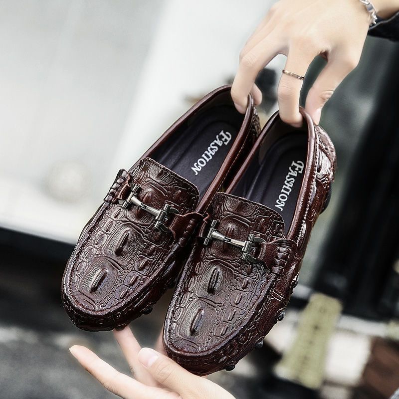 Men's Loafers Printed Casual Mens Slip On Business Shoes Comfortable Workout Walking Shoes Casual Footwear