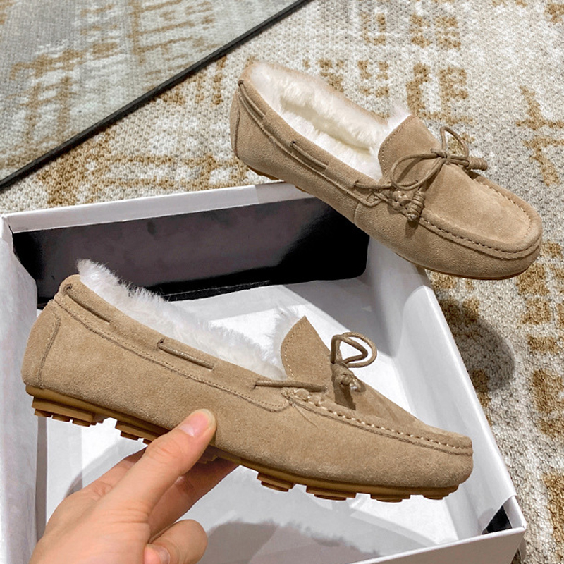 Genuine Cozy Winter Leather Shearg Wool Shoes - Warm Plush Ankle Boots for Women 4