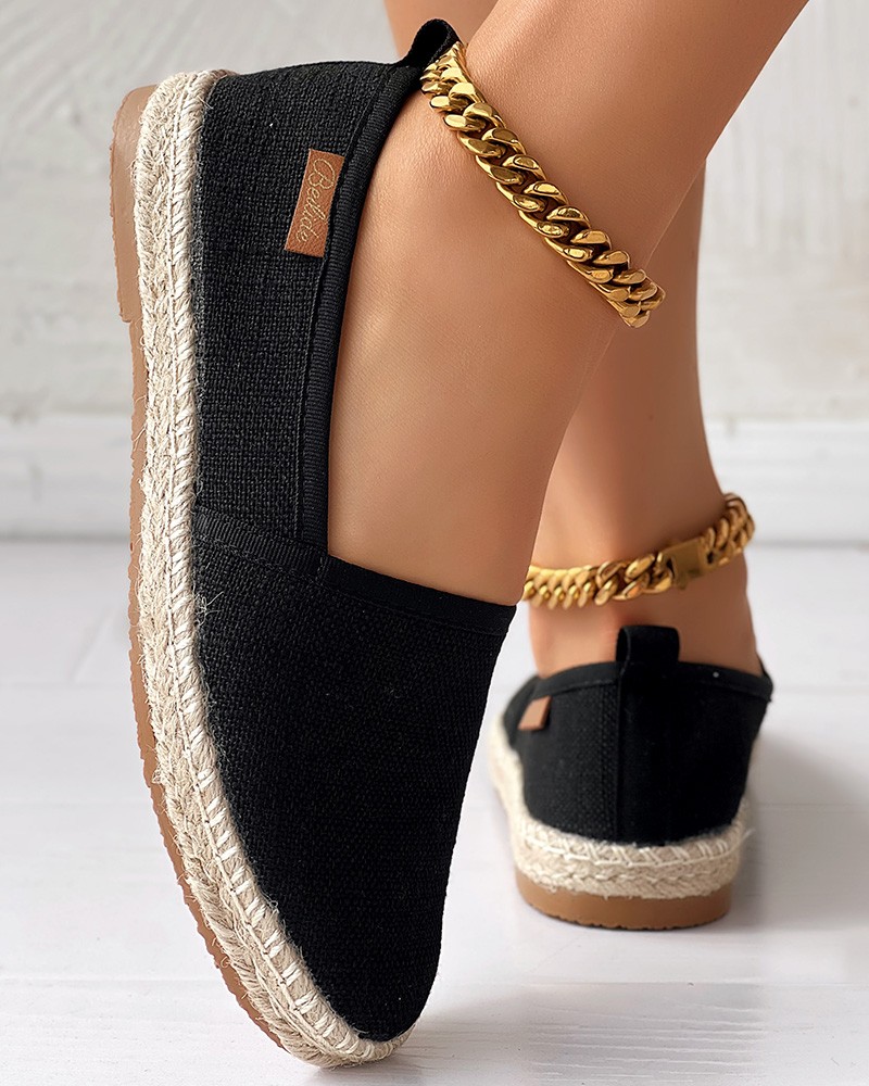 Espadrilles Women's Contrast Paneled Footwear Flat Canvas Shoes Hemp Lazy Flats for Men Moccasins Male Loafers Driving Shoes