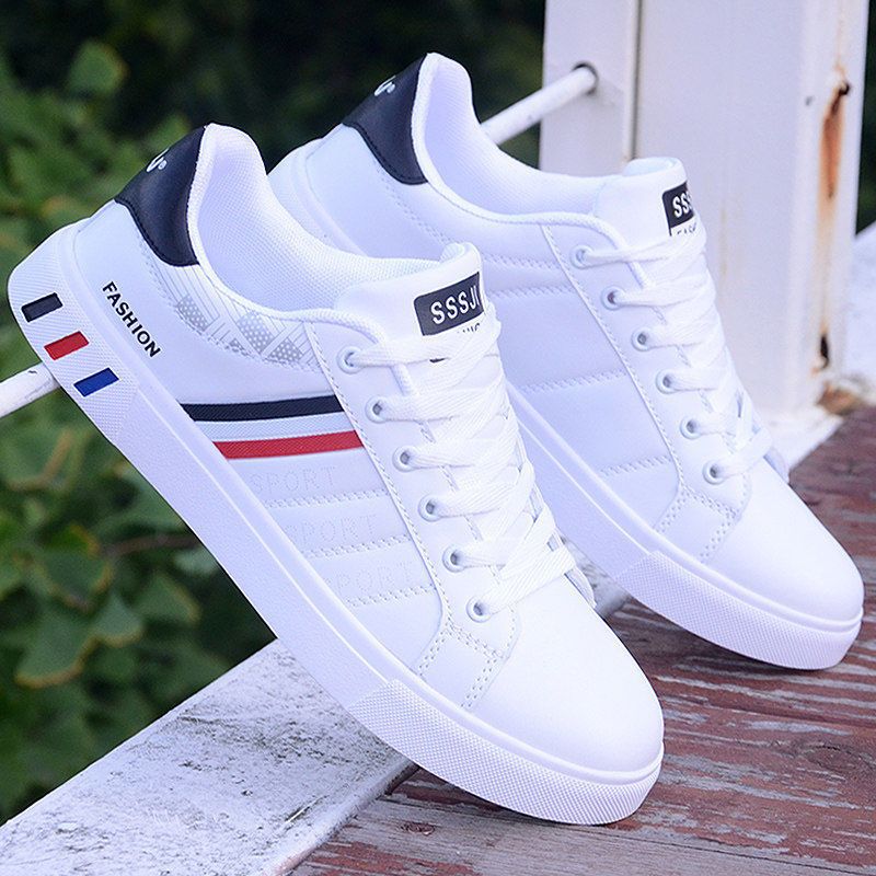 Men's Sneakers Casual Sports Shoes for Men Lightweight PU Leather Breathable Shoe Mens Flat White Tenis Shoes Zapatillas Hombre