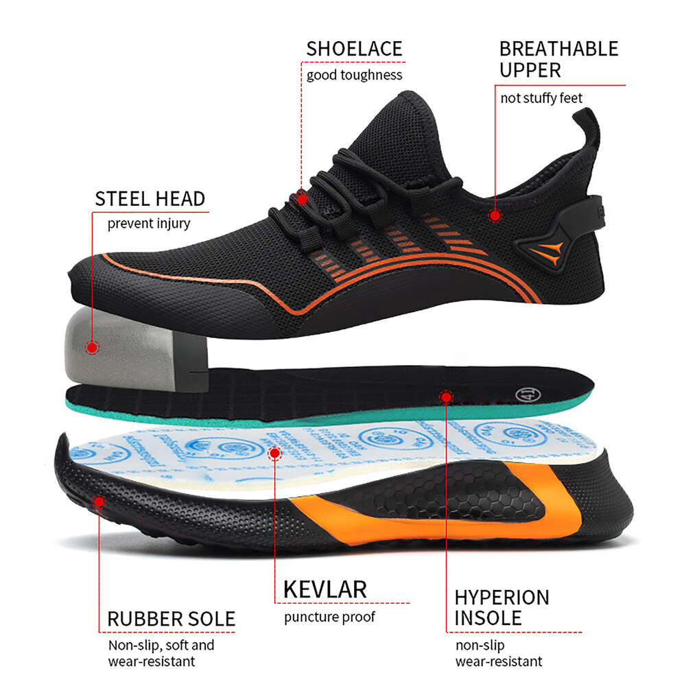 Lightweight Breathable Sports Boots S3 Anti-Smashing Anti-iercing Work Safety Shoes