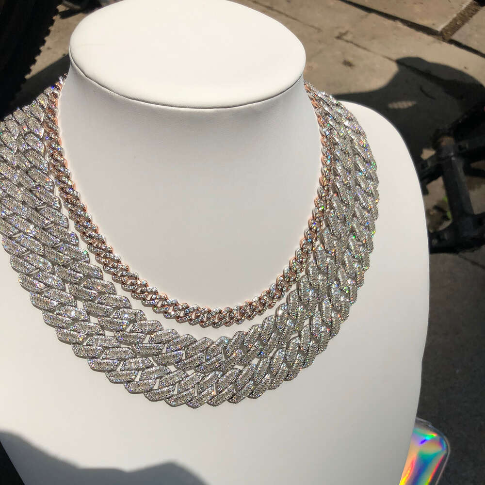 Sier VVS Hip Hop JewelryThe hip-hop personality is studded with Cuban chains