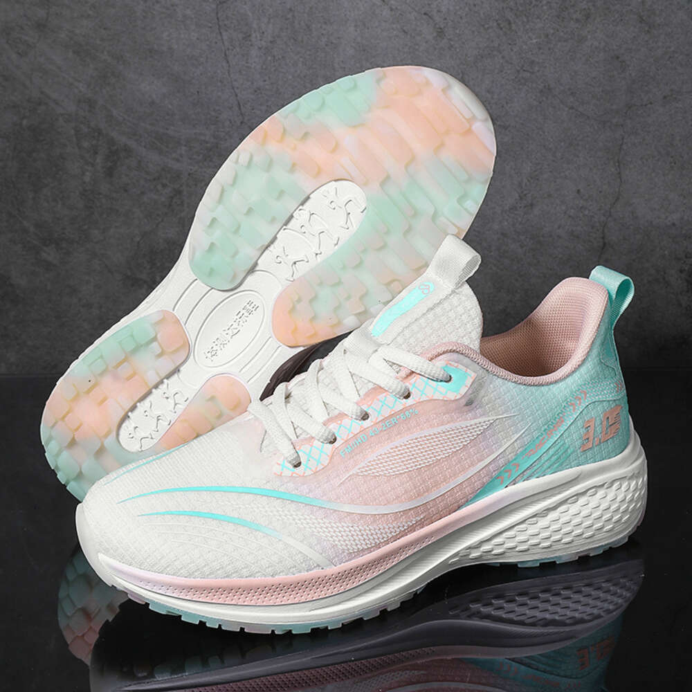 Ultra light rebound jelly shaped rubber bottom Custom Unisex Anti slip breathable men sneaker women running shoes