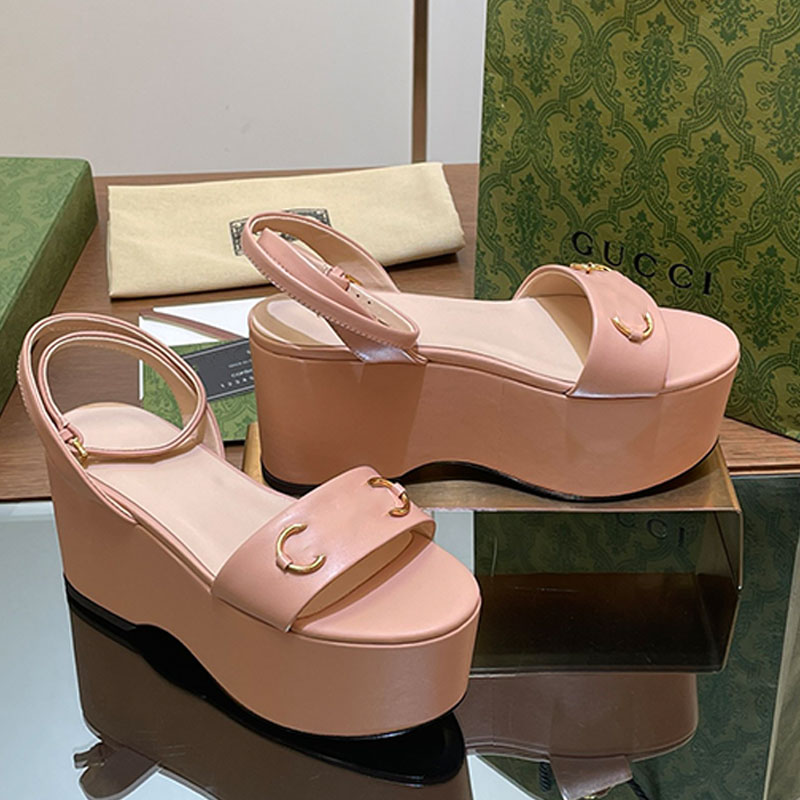 8cm High Heels Designer Sandals Women Flatform Sandal Canvas Metal Leather Sandale Woman Open Toe Heel Summer Dress Shoes Luxury Hardware Waterproof Girls Sandals