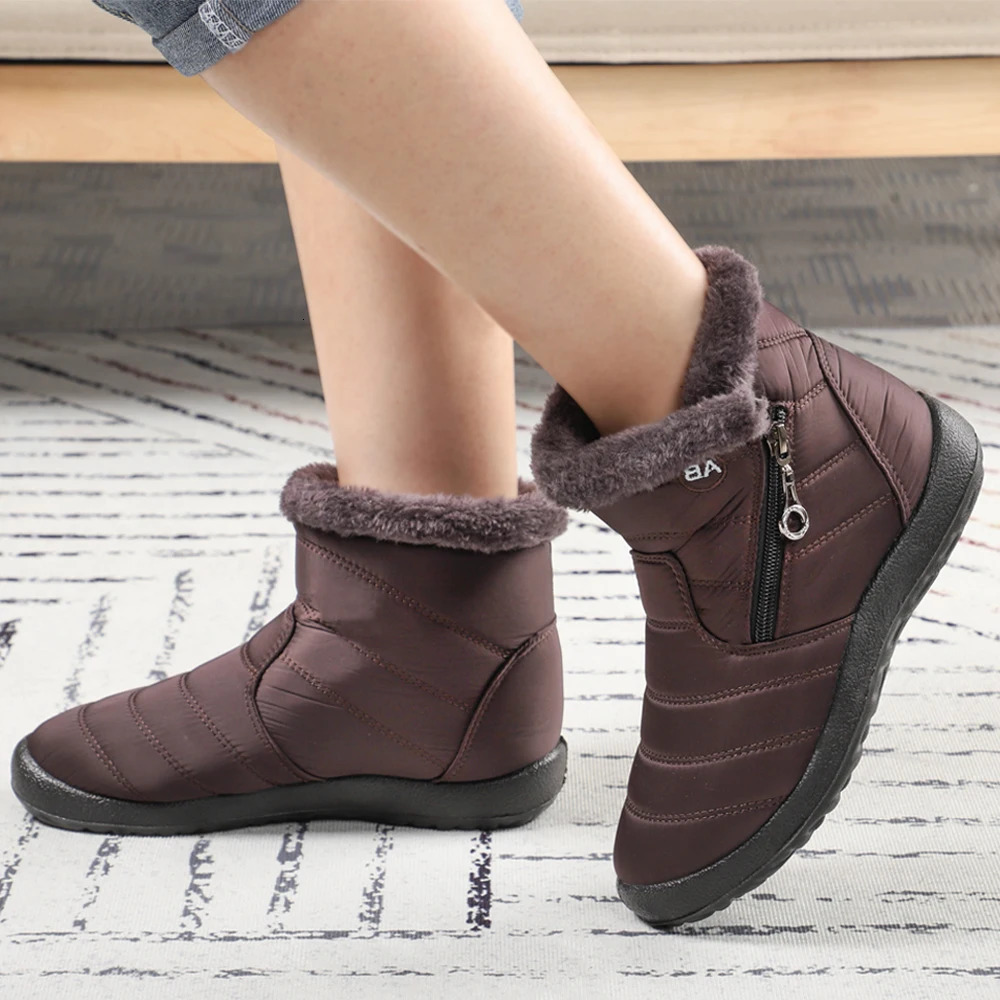 Womens boots waterproof snow boots womens plush winter boots womens warm ankle boots womens casual shoes plus size 240611