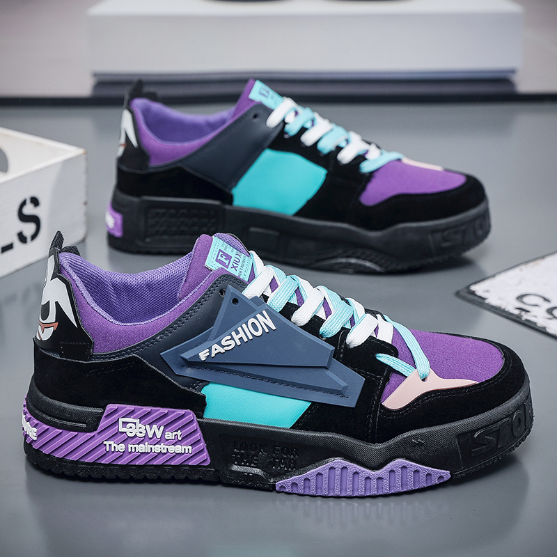 Cheap Autumn Men's Skateboard Street Hip Hop Anime Men Fashion Purple Casual Sneakers Male Platform Sports Shoes ea96