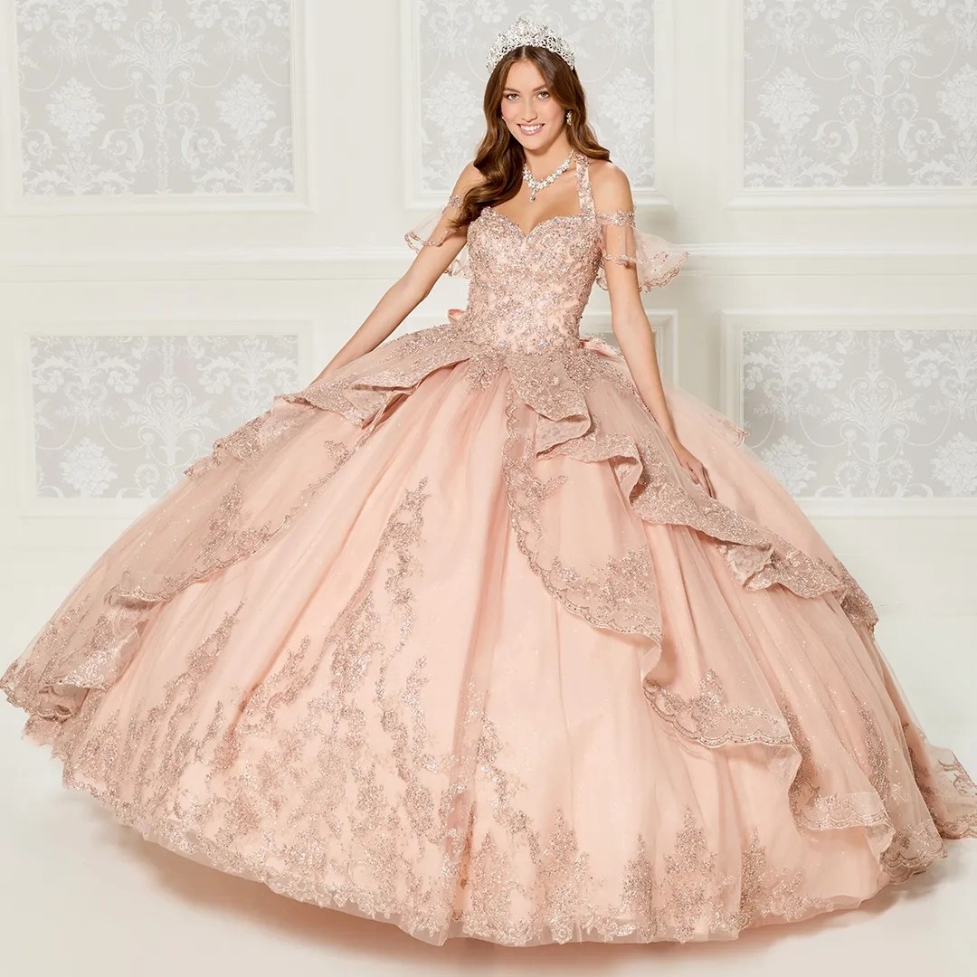 Lilac Mexican Quinceanera Dresses Ball Gown Off The Shoulder Tulle Appliques Puffy Charro Sweet 16 Dresses 15 Anos