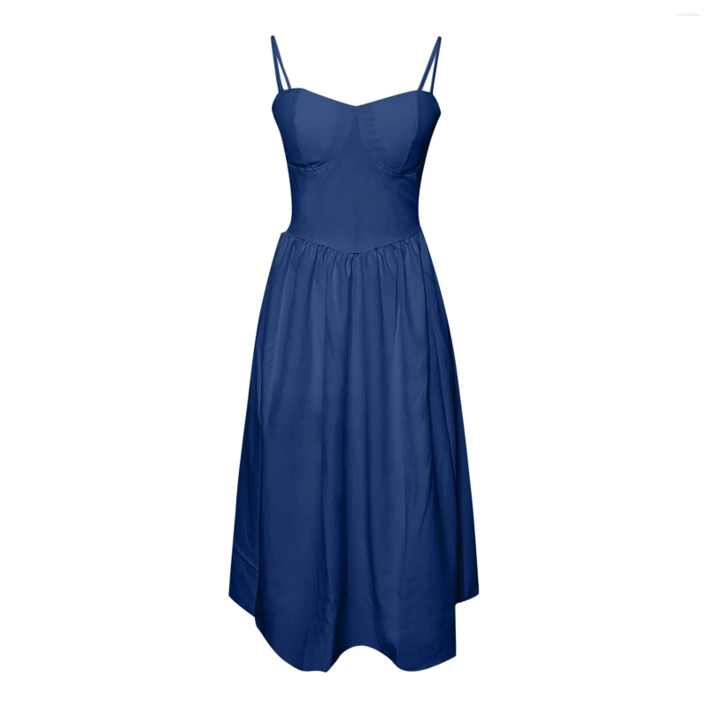 CNLONGBIDA Casual Dresses Sexy Corset Dress For Women Lace-Up Backless Homecoming Strap Sleeveless High Waist Black Party