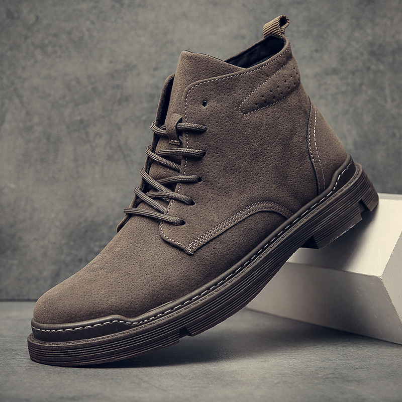 Autumn Early Winter Shoes Men Boots Thick Sole Non-slip Mens Ankle Boots Fashion Street Cool Young Man Shoes bt6