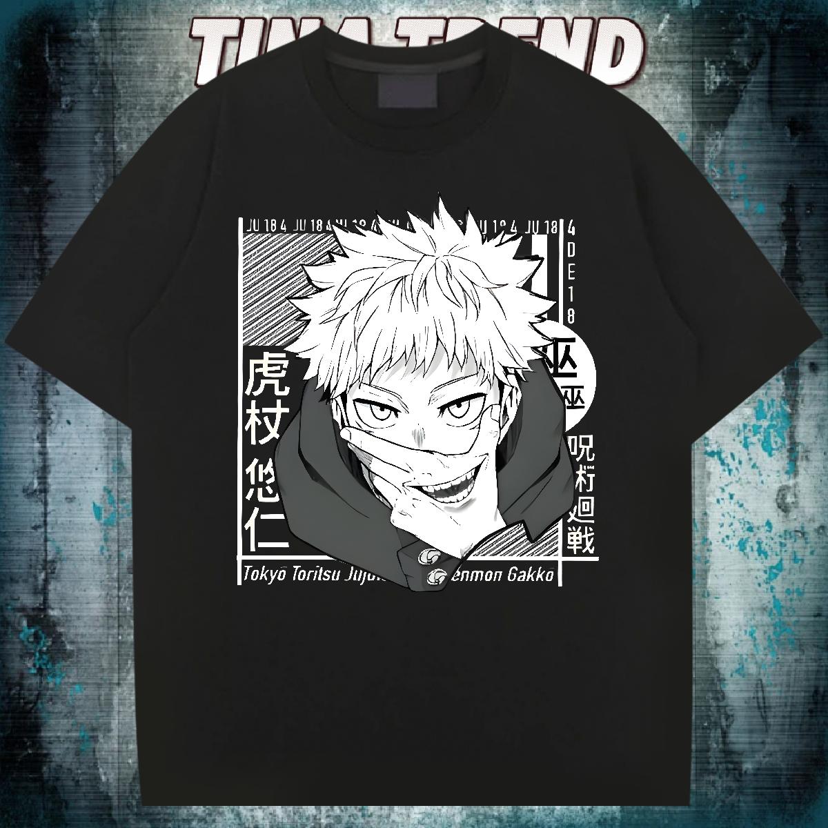 Fashion T shirt DIY Anime Hip Hop Street Men Tshirts Short Sleeve Cotton O-Neck 5A