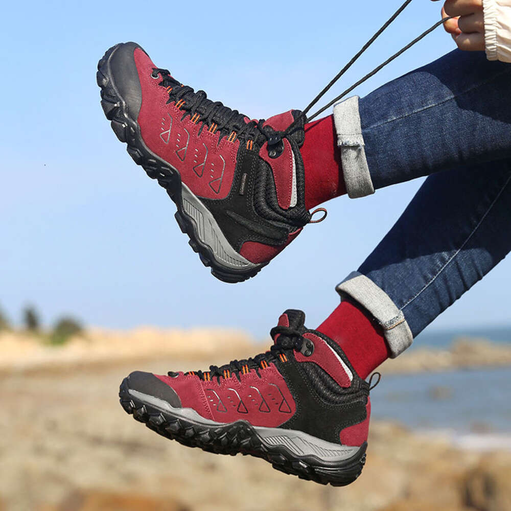 Large Leather Hunting Boots High-quality Cross-country Running Waterproof Outdoor Hiking Shoes Men EVA