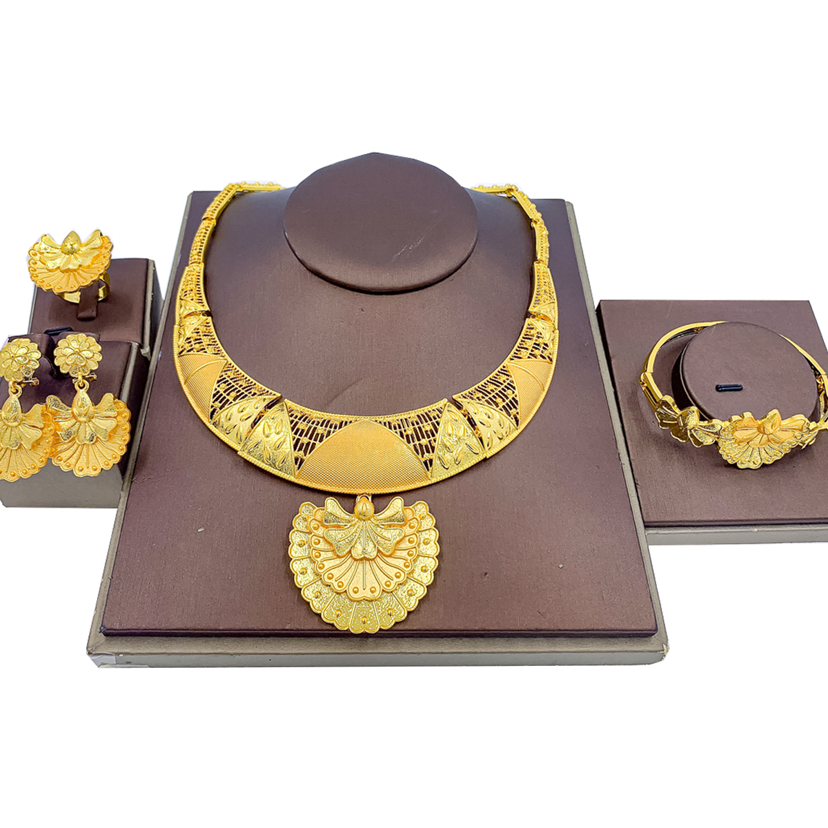 Dubai Gold Color Jewelry Set for Women Indian Wedding Jewelry Sets Nigerian Bridal Costume Party Necklace Earring 0b2aa 5 81068