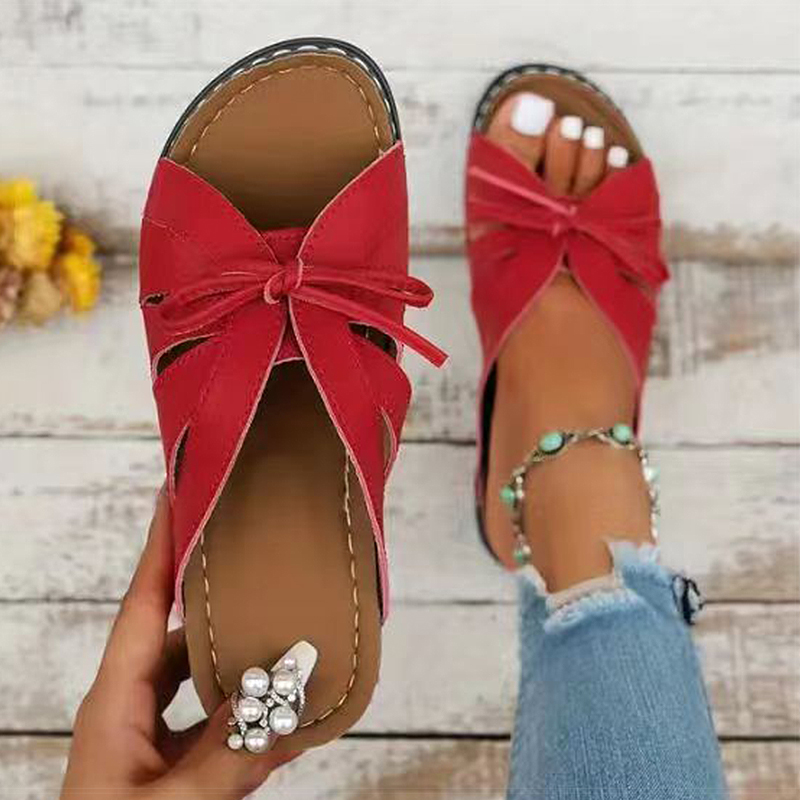 New Shoes For Women Low Heels Sandals Trend Slippers Summer Women's Footwear Red Sandalias Mujer zhanyishengli