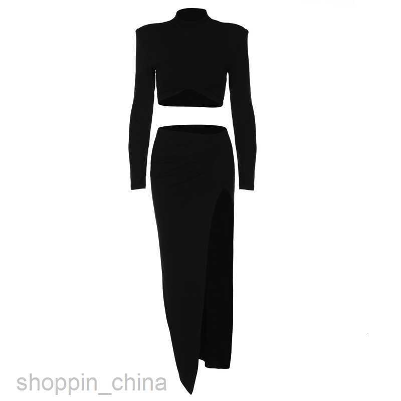 Two Piece Dress Sets Feng Summer New Fashion Casual T-shirt Sexy Split Skirt for Women