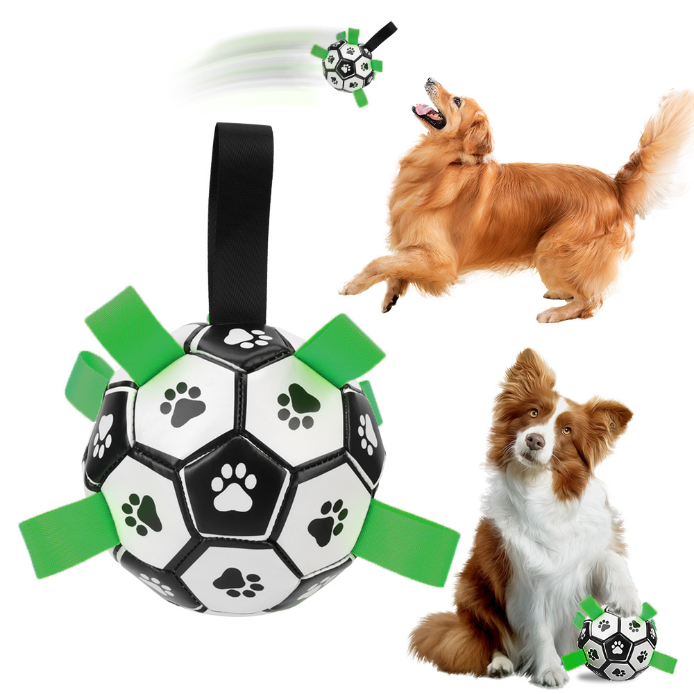 15cm Dog Bite Chew Balls Puppy Outdoor Training Soccer With Grab Tabs Pets Accessories Interactive Pet Football Toys