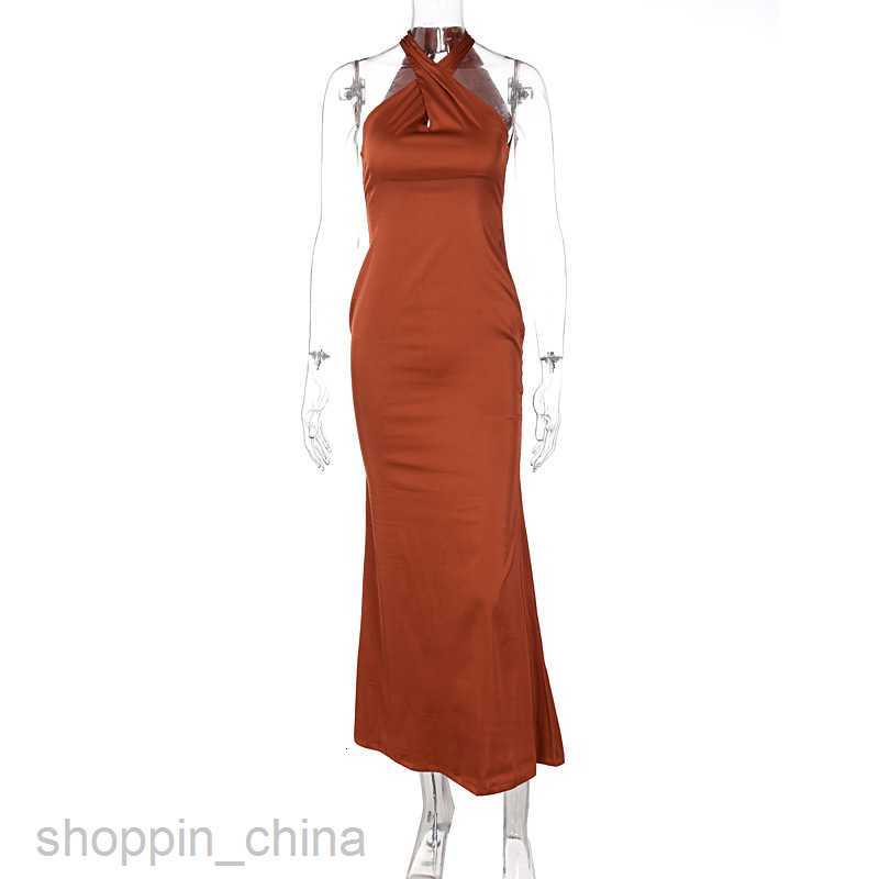 Basic Casual Women Dresses Summer New Sexy Solid Color Slim Sleeveless Backless Dress for Women