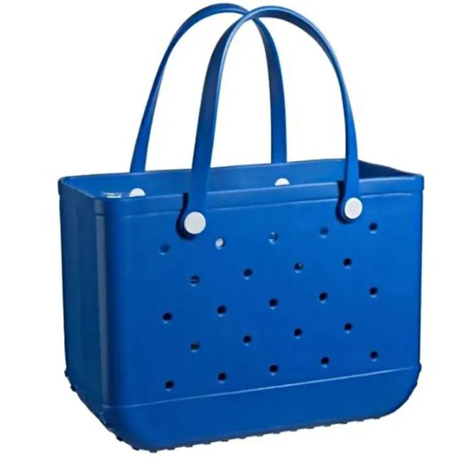 Storage Bags Waterproof Bag Solid Punched Organizer Basket Summer Water Park Handbags Large Women's Stock Gifts FY5224