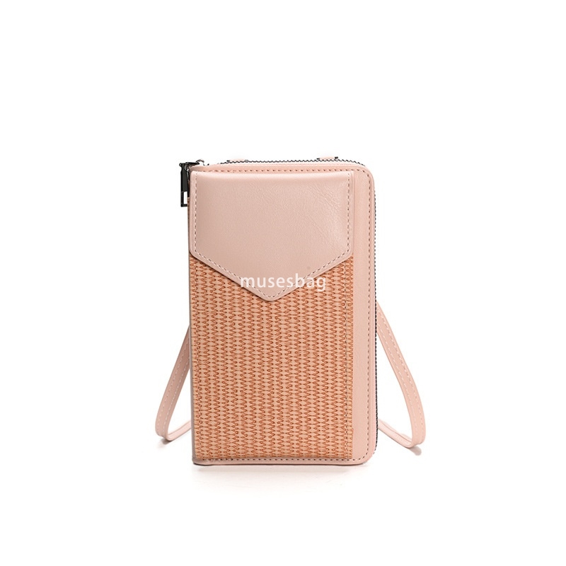 Designer Women's High Quality Fashion Woven Phone Bag with Elegant and Multi functional Single Shoulder Crossbody Bag Cross border Long Multi Car