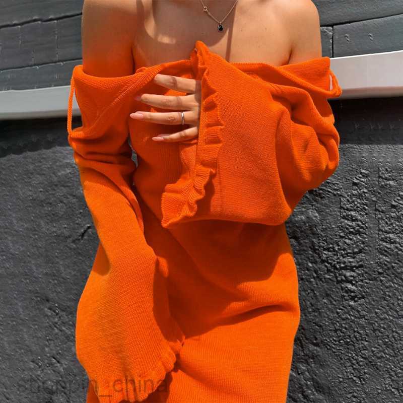 Basic Casual Women Dresses New Fashionable Style Sexy Hollow Open Back Lace up Neck Tie Long Sleeves Wrapped Hip Fish Tail Dress