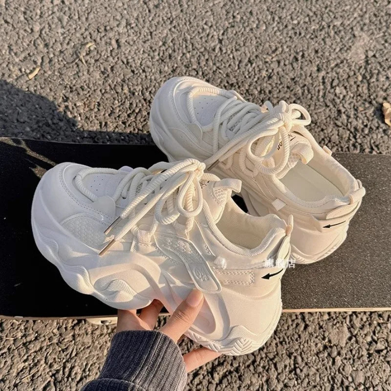 Shoes for Women Spring Womens Chunky Sneakers Platform Sports Shoes for Women White Thick Bottom Shoes Zapatillas Mujer 240612