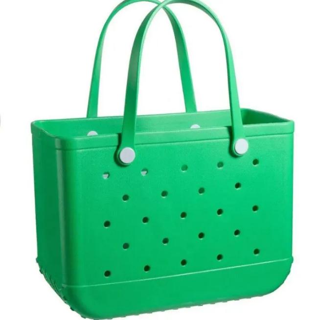 Storage Bags Waterproof Bag Solid Punched Organizer Basket Summer Water Park Handbags Large Women's Stock Gifts FY5224