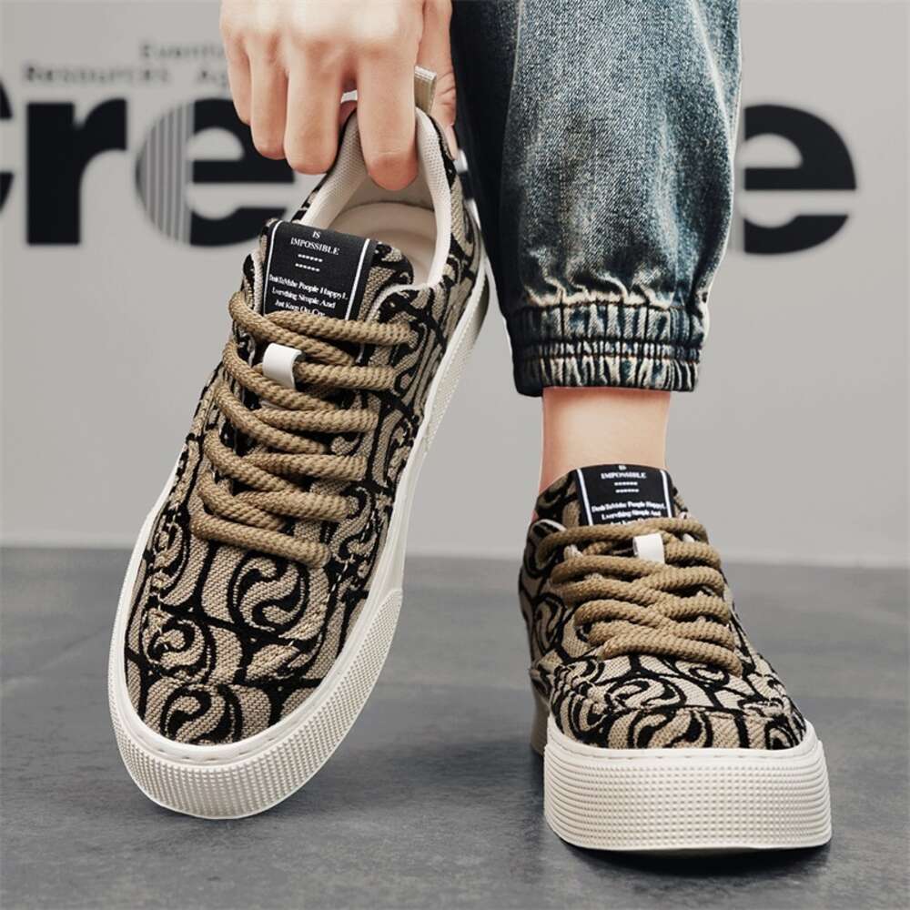 2024 Spring Fashion Brand Casual Sports Sneakers Low-Top Breathable Canvas Shoes High Style Anti-Slippery Comfort Autumn