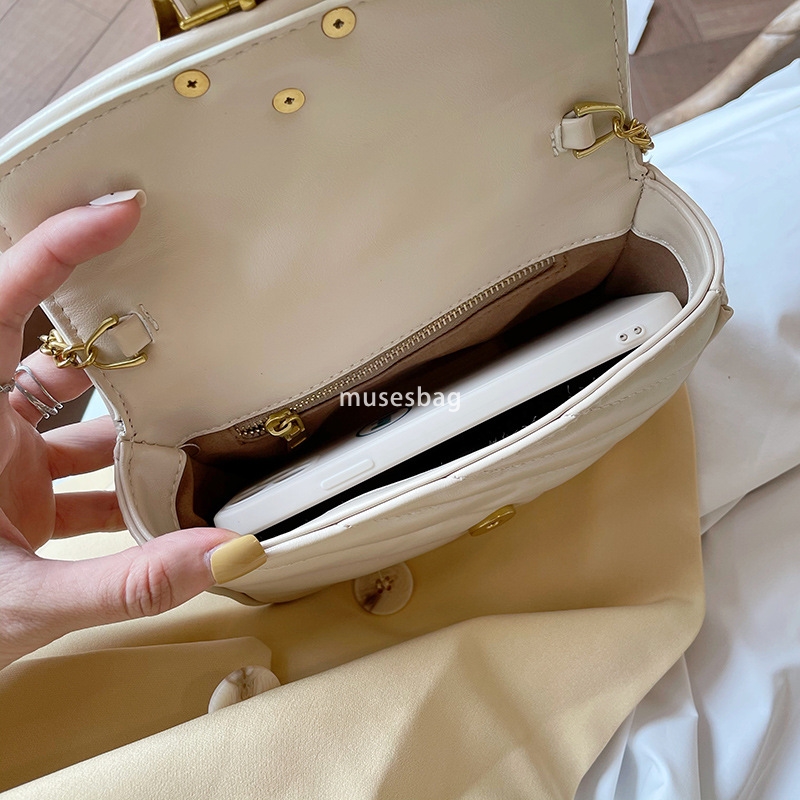 Xiaoxiangfeng Embroidered Thread Chain Texture High Grade Crossbody Small Bag New Small and Versatile One Shoulder Small Square Bag for Women