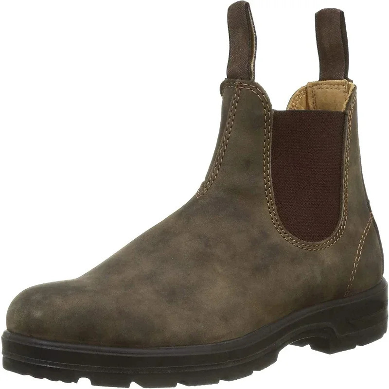 Retro Leather Ankle Boots Men Chelsea Boot Casual Platform Shoes Man Spring Winter Slip on Couples Booties Handmade Botines 024 240612