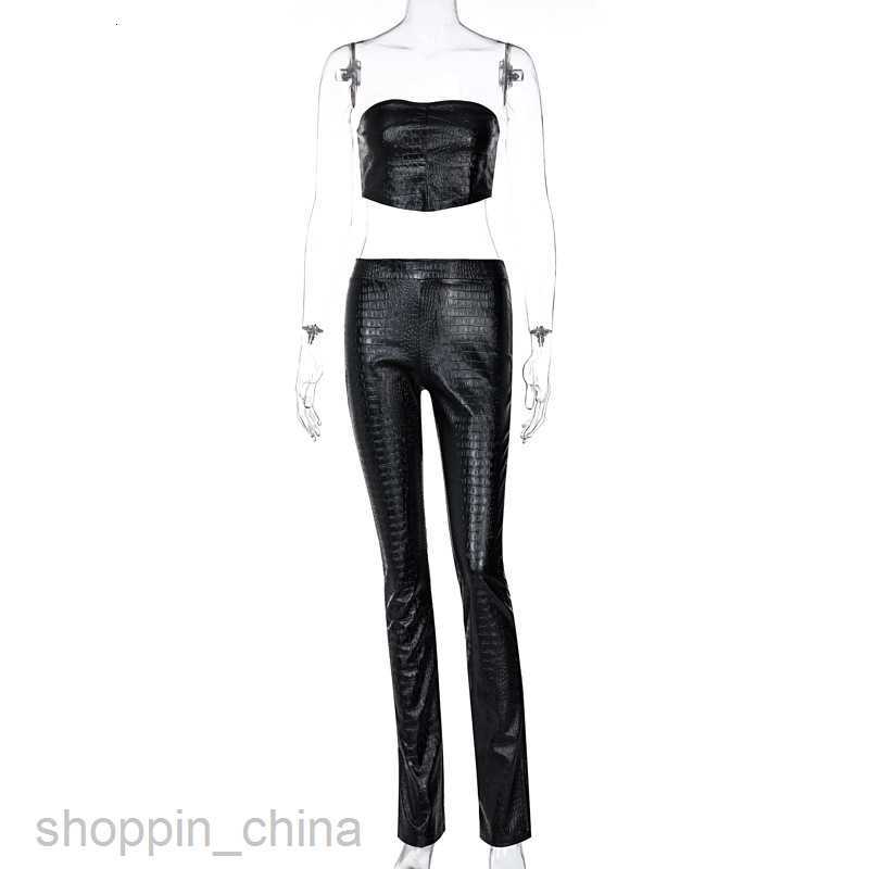 Women's Two Piece Sets Pants Women clothing new summer item slim fit scale indentation wrapped chest long pants casual set