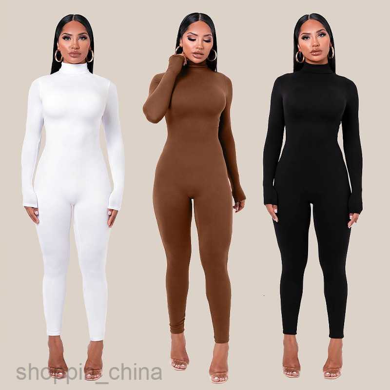 Women's Jumpsuits Rompers Women's autumn and winter new solid tight sports body-building jumpsuit children