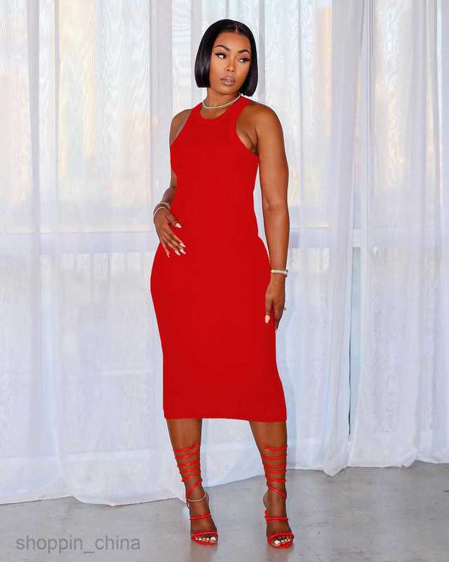 Basic Casual Women Dresses Women's Fashion Elegant Pit Stripe Elastic Dress