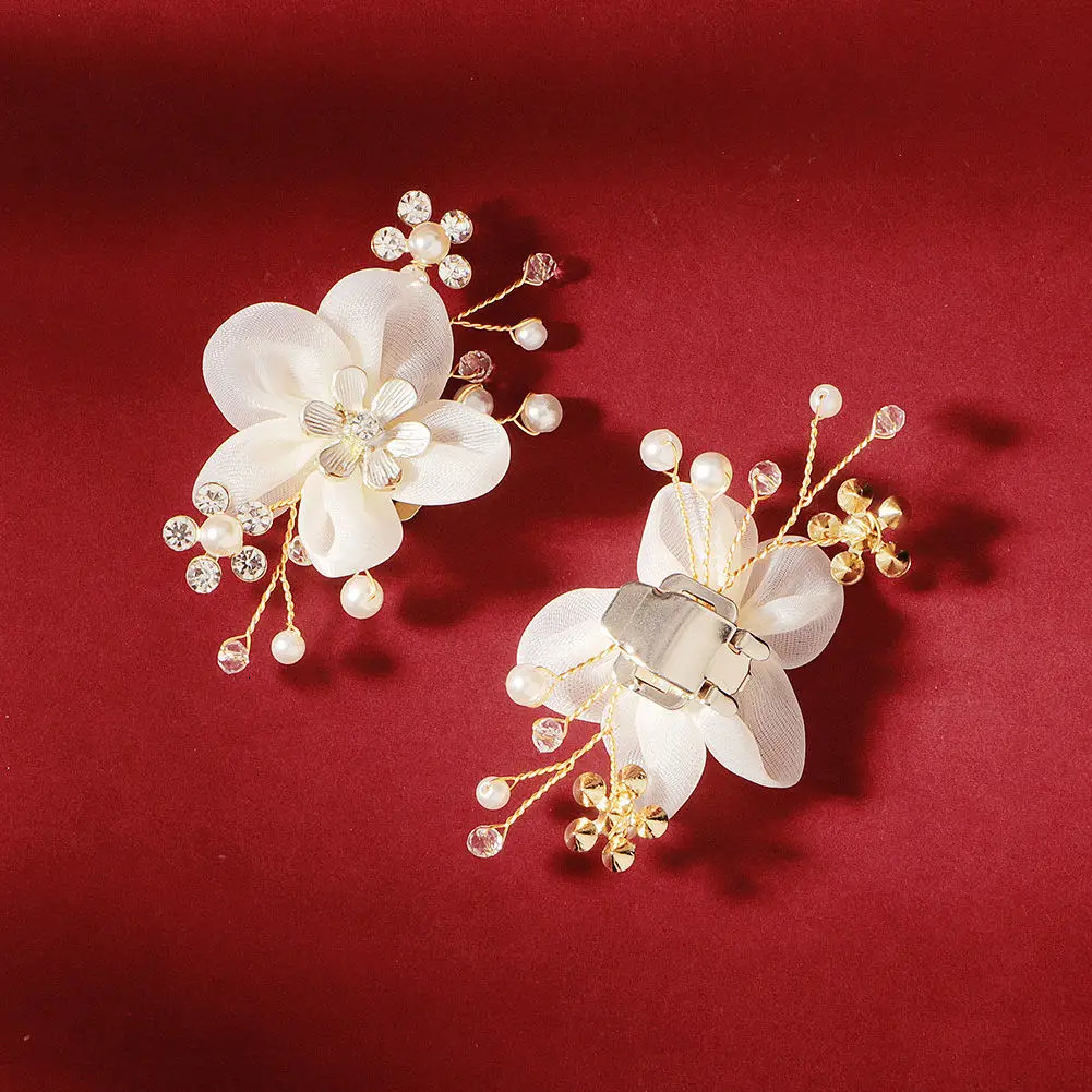 High heeled shoes accessories butterfly shoe flower removable pearl shoes accessories decorative buckle shoe flower 240613