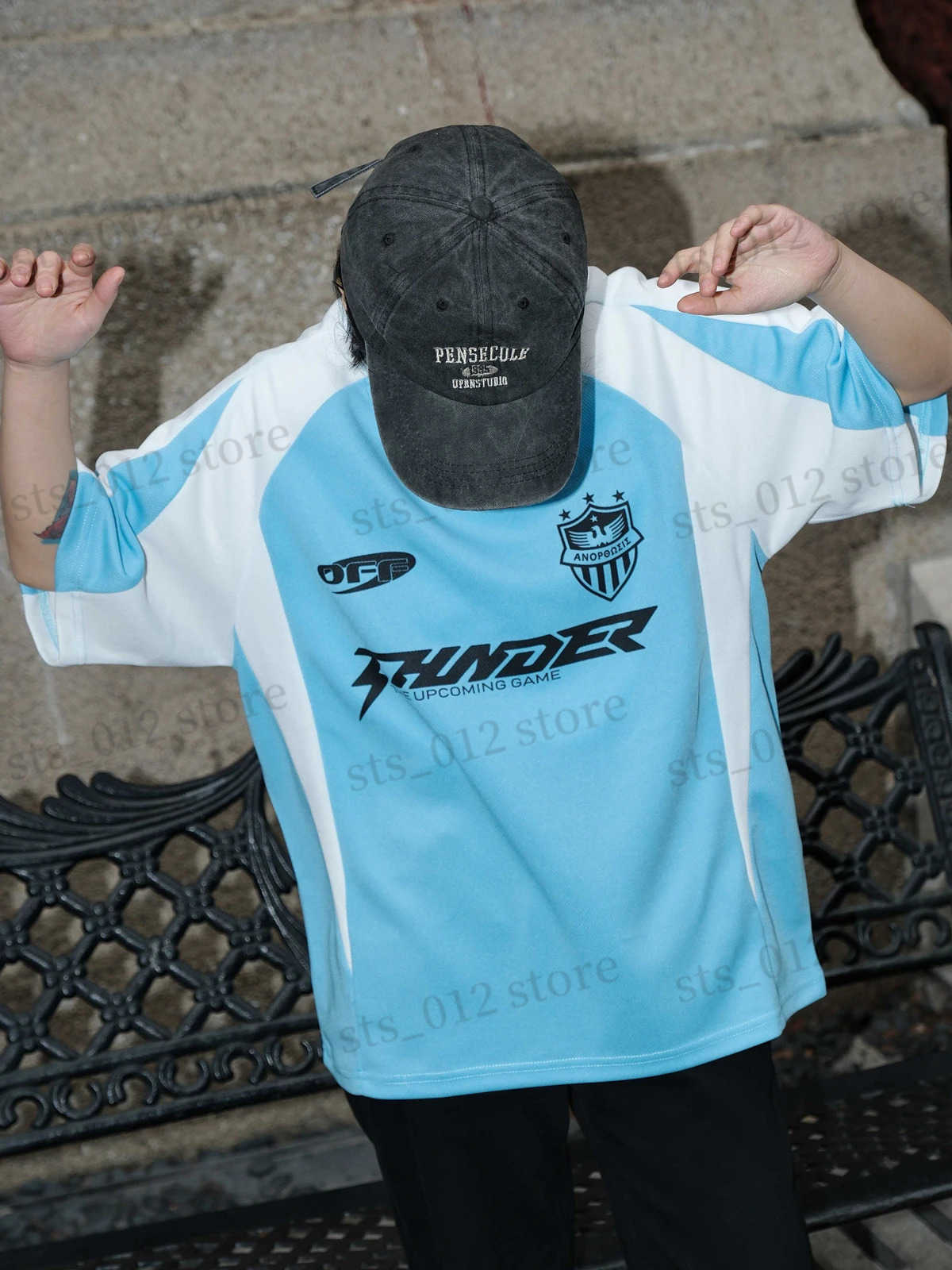 Men's T-Shirts Yao888 Fashion Football Sport Tops Tee Summer Casual Oversize Graphics Loose Vintage Streetwear Short Sleeve T Shirt For Men T2406