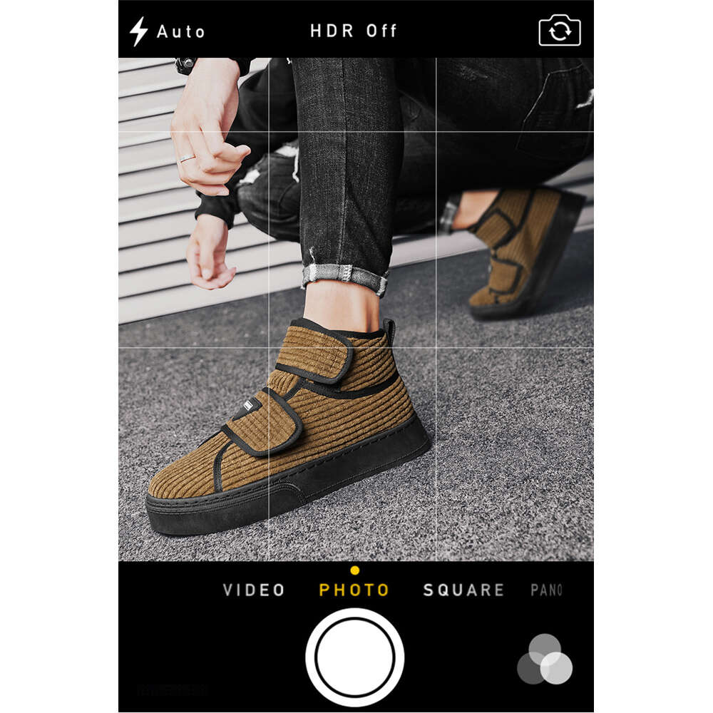 246 Special Offer Shop Autumn Winter Corduroy Mid Top Men's Boots and Cotton Shoes