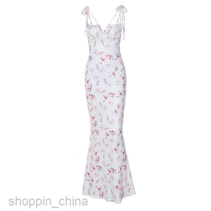 Basic Casual Dresses women's clothing summer floral design slim fit slim fit sweet buttocks wrapped and suspender dress for women